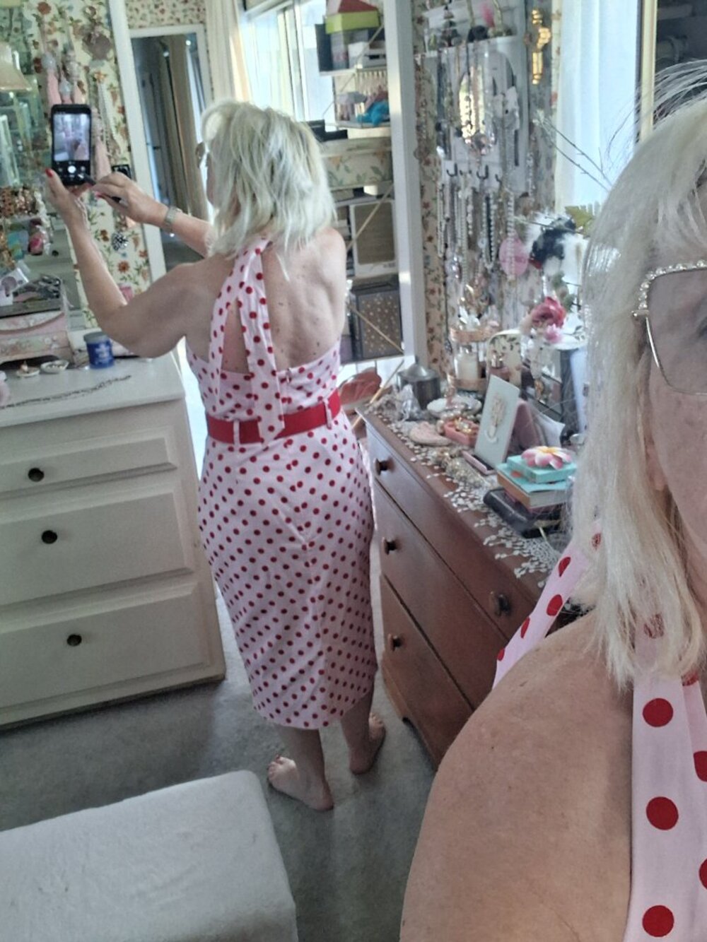 RARE! Pinup Retro Polka Dot Pencil Dress, L, UK 14, NWT, - Picture 3 of 10